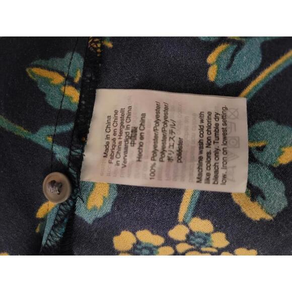 J Crew XXS Petite blue green & yellow floral wrap blouse. BEAUTIFUL! - Picture 4 of 4